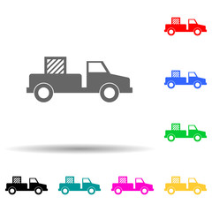 pick-up with cargo multi color style icon. Simple glyph, flat vector of transport icons for ui and ux, website or mobile application