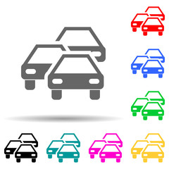 traffic jam multi color style icon. Simple glyph, flat vector of transport icons for ui and ux, website or mobile application