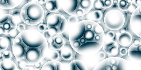 Abstract blue and white background for design with chaotic circles.