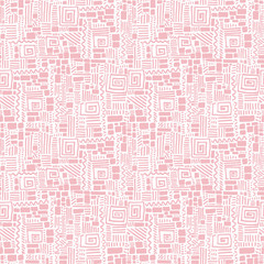 Obraz premium Seamless doodle geometric brick and line pattern.