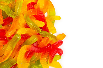Fototapeta na wymiar Juicy colorful jelly sweets. Gummy candies.