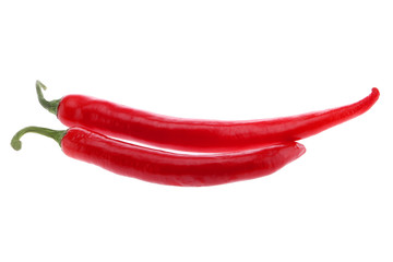 Chili pepper isolated on white background. Ripe chili pepper Clipping Path