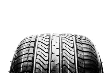 a black isolation rubber tire, on the white backgrounds