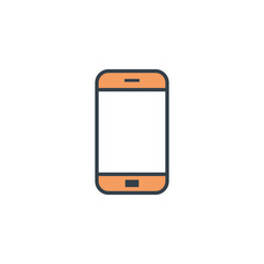 smartphone icon in flat design on white background