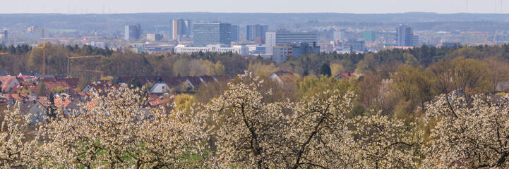 Stadt Frühling Stadtrand Hochhaus