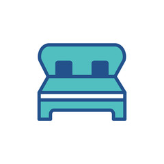 bed icon design, flat style icon collection