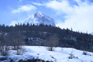 White mountains snow and beautiful nature