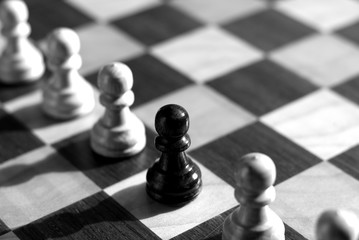 schach bauern schwarz weiß