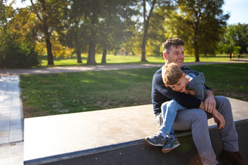 Father and Son spending the day together in a Park