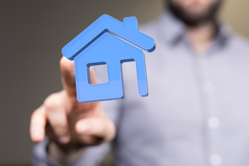  house in among houses for real estate  concept.