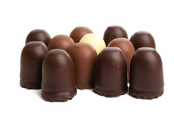 chocolate kisses isolated