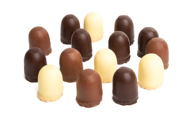 chocolate kisses isolated