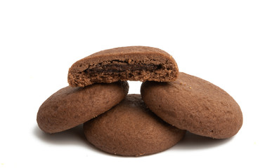 chocolate cookie isolated