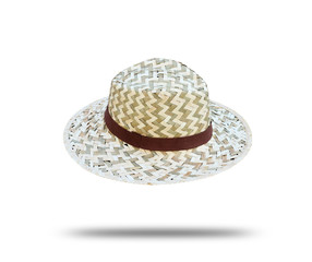 Straw hat isolated on white background, This has clipping path.