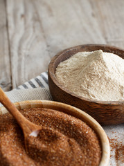 Teff flour and teff grain