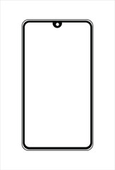 touch screen smartphone ilustration, icon flat design black and white