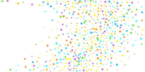 Rainbow Festive Confetti. Carnival Star Falling.