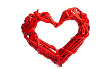 wicker heart isolated