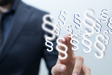 paragraph law sign digital in hand