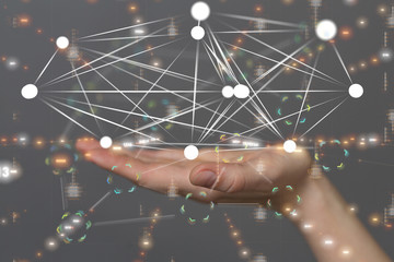team work connection digital concept .