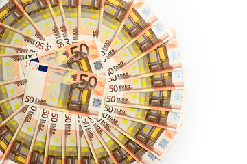 creative idea for background. Euro money notes macro