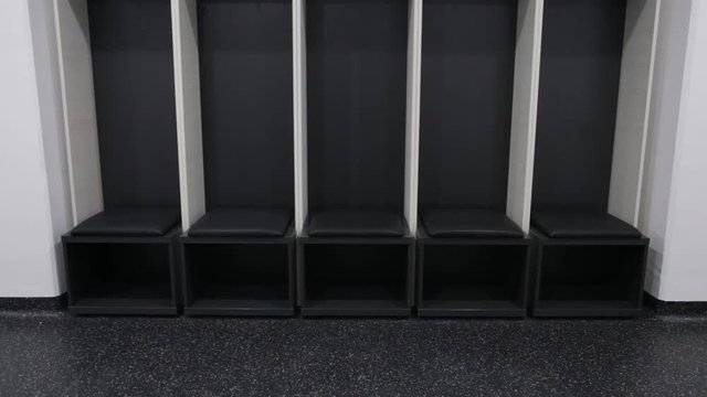 Empty Clean Locker Room At A Sports Gym