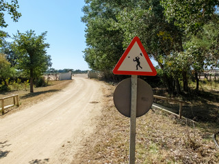 Se&ntilde;al triangular de atencion caza mariposas