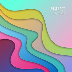 Abstract background with colorful paper cut shapes. Design concept for poster, banner or flyer