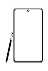 touch screen smartphone ilustration, icon flat design black and white