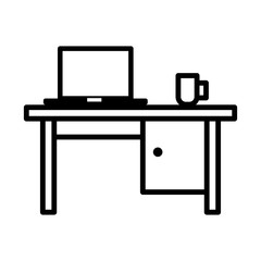 Study table icon vector sign and symbols on trendy design