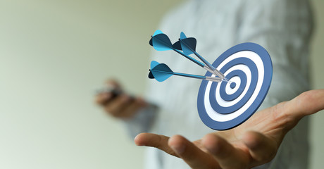 dart target arrow hitting on bullseye which is the ultimate goal that everyone wants.