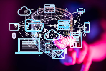 Photo of Out of Focus IT Technician Turning on Data Server..