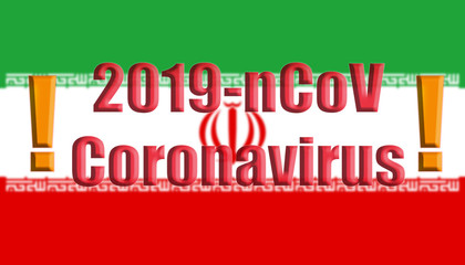 Flag of Iran with Coronavirus (2019-nCoV) concept,