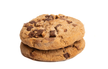 cookies with chocolate drops isolated