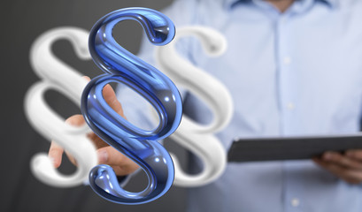 symbol paragraph law sign digital in hand