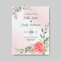 beautiful floral vector wedding invitation cards