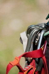 Climbing accessories, detail plane, space to write.