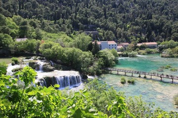 National park with impressive waterfalls. A special park in Croatia
