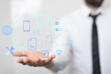 Obraz premium computering cloud computing and files.