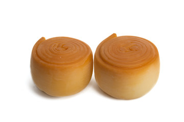 smoked slovak cheese isolated