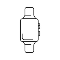 Smart watch black line icon. Digital device concept. Innovation technology. Pictogram for web page, mobile app, promo. UI UX GUI design element.