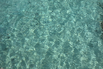 blue water in swimming pool
