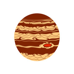Jupiter is the fifth planet of the solar system. vector