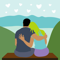 Couple in Love. Flat couple character design