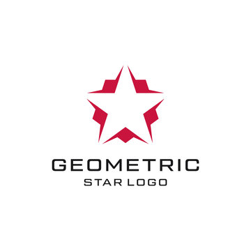 abstract star symbol line art style logo design vector template
