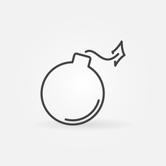 Bomb vector concept minimal icon or symbol in thin line style