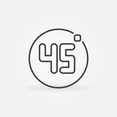 45 degrees vector concept minimal icon or logo in thin line style