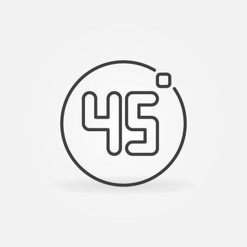 45 degrees vector concept minimal icon or logo in thin line style