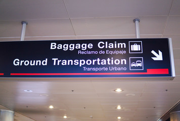Airport Terminal Baggage Claim Sign