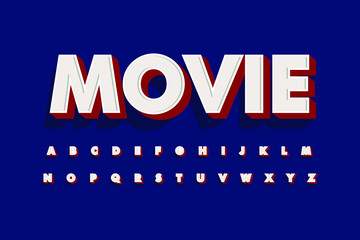 Fototapeta na wymiar Modern 3D font and alphabet for poster sticker vector